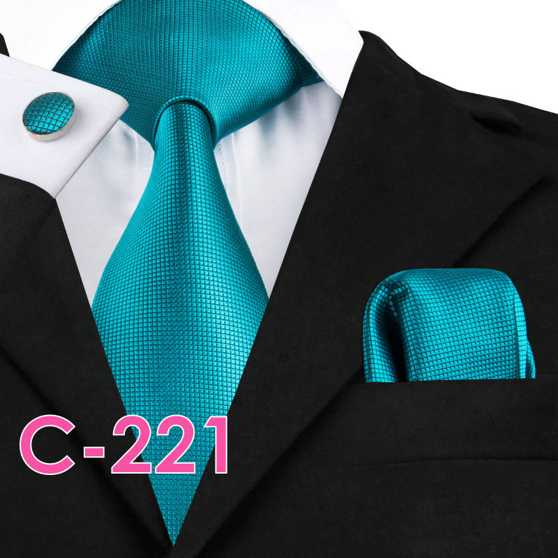 Solid Silk Mens Ties Neck Tie Set For Men