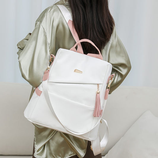 Simple Solid Color Backpack Women's Fashion Travel Backpack