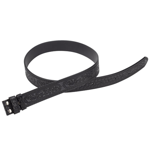 Embossed Belt Without Buckle Smooth Leather Belt