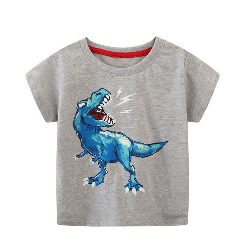 Children's Luminous Shark Pattern Short-sleeved T-shirt