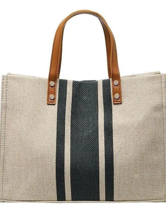 Women's Portable Briefcase Professional Commute Striped Minimalist Shoulder Bag