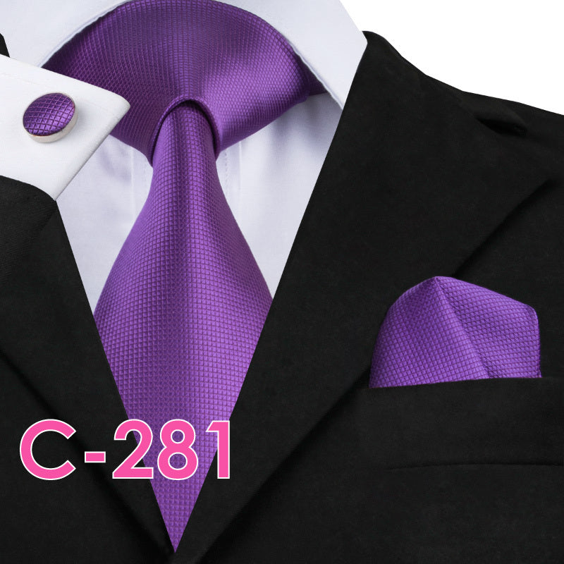 Solid Silk Mens Ties Neck Tie Set For Men