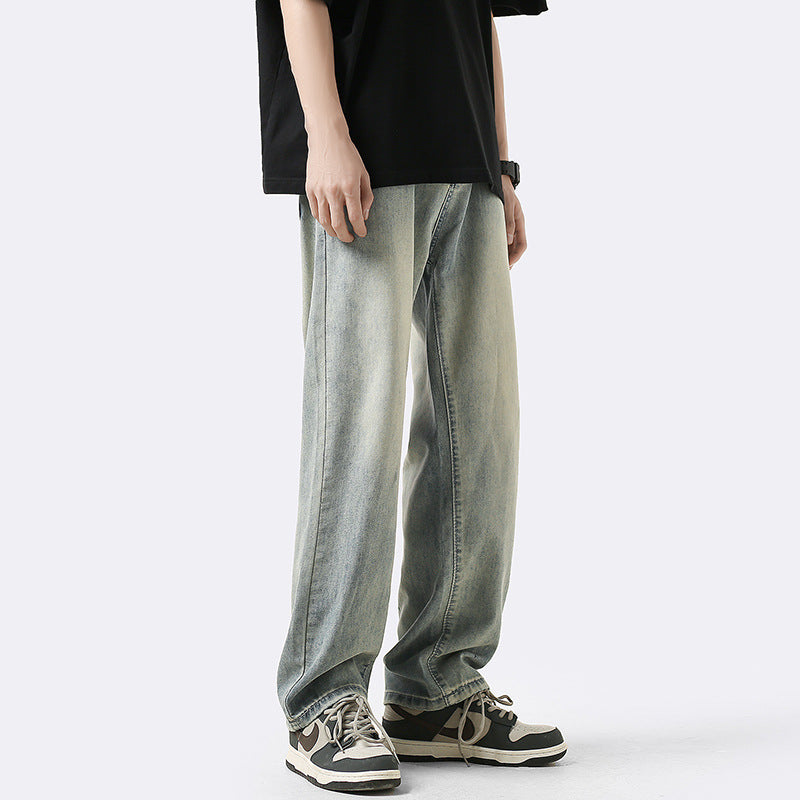 Ice Silk Loose Straight Jeans