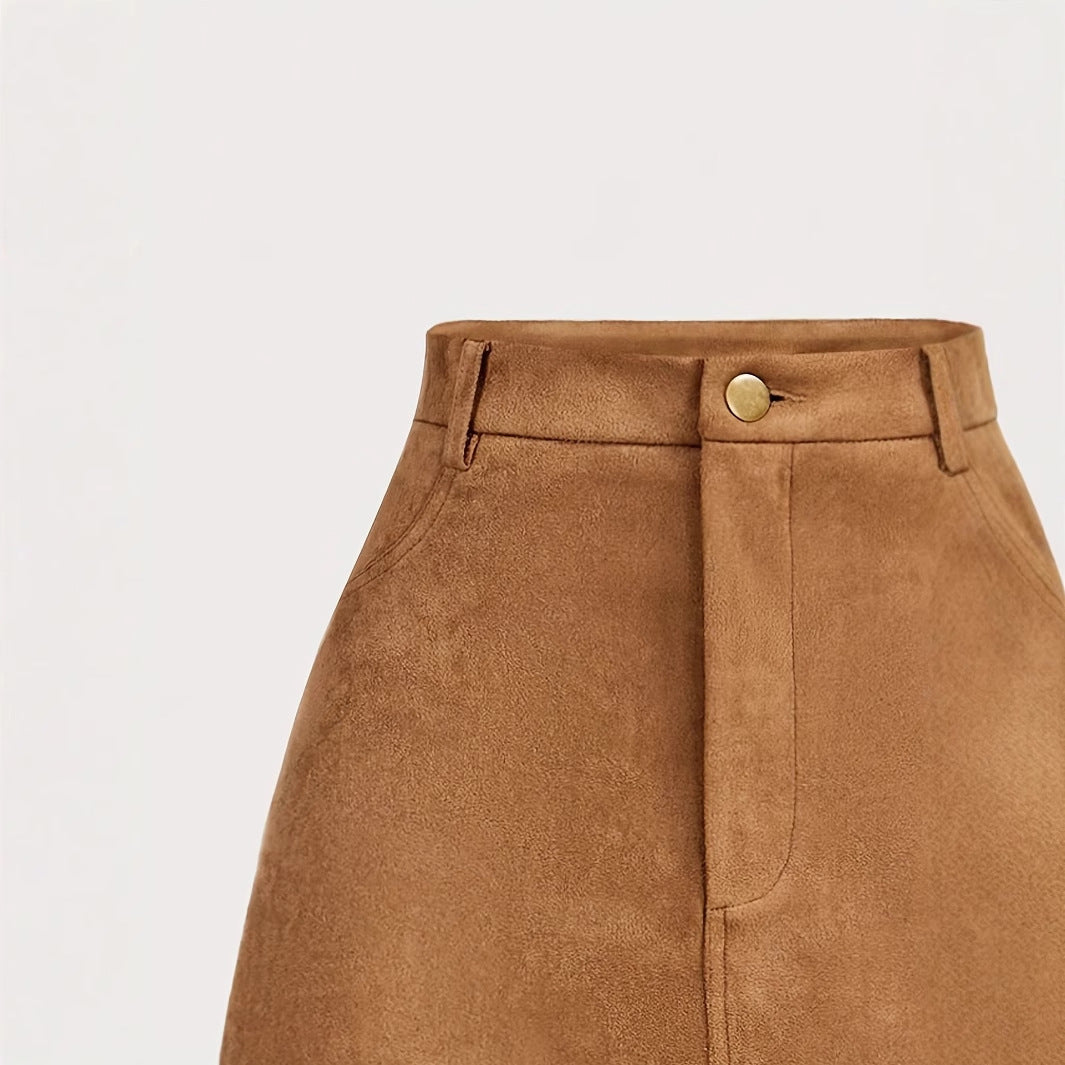 Women's Solid Color Summer Temperament Tassel Wrapped Hip Pocket Short Skirt