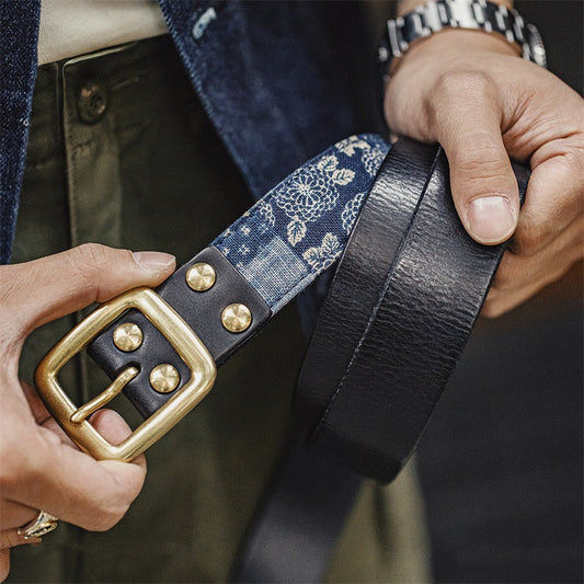 First Layer Cowhide Vintage Belt Men