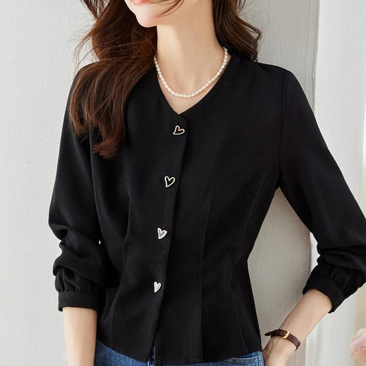 Chic Western Style High-grade Tight Waist Slimming And Short Small Shirt