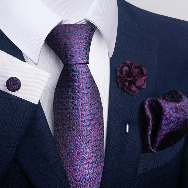 Men's Tie Suit Pocket Square Combo