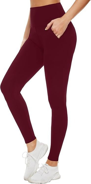 Women's Pocket Soft Belly Contracting High Elastic Slim High Waist Leggings
