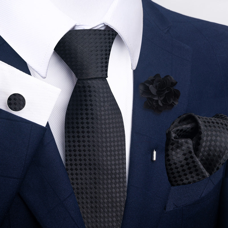 Men's Tie Suit Pocket Square Combo