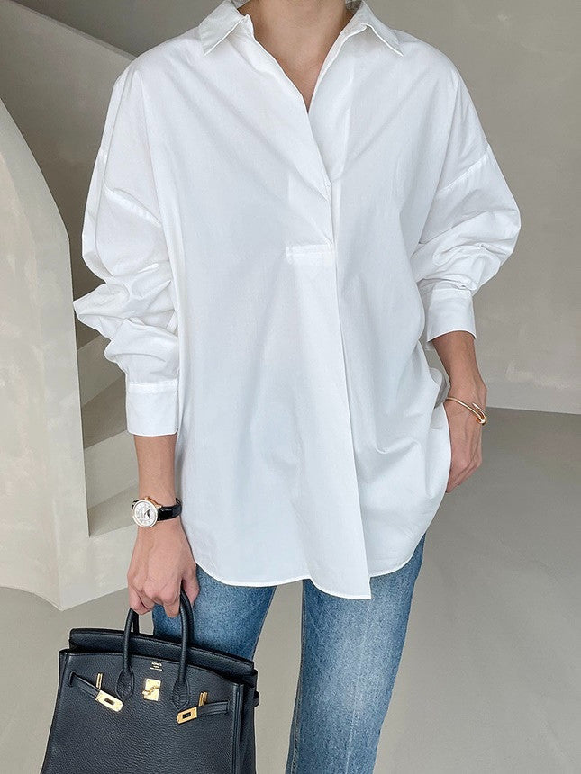 Early Autumn New Temperament Wild Button Loose Slimming Shirt