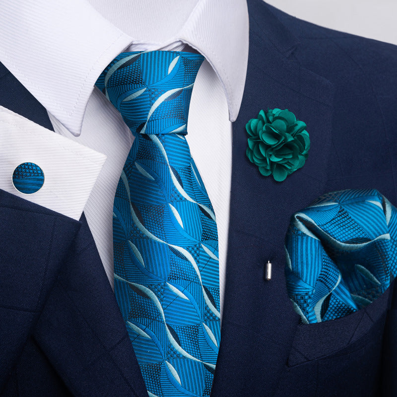 Men's Tie Suit Pocket Square Combo