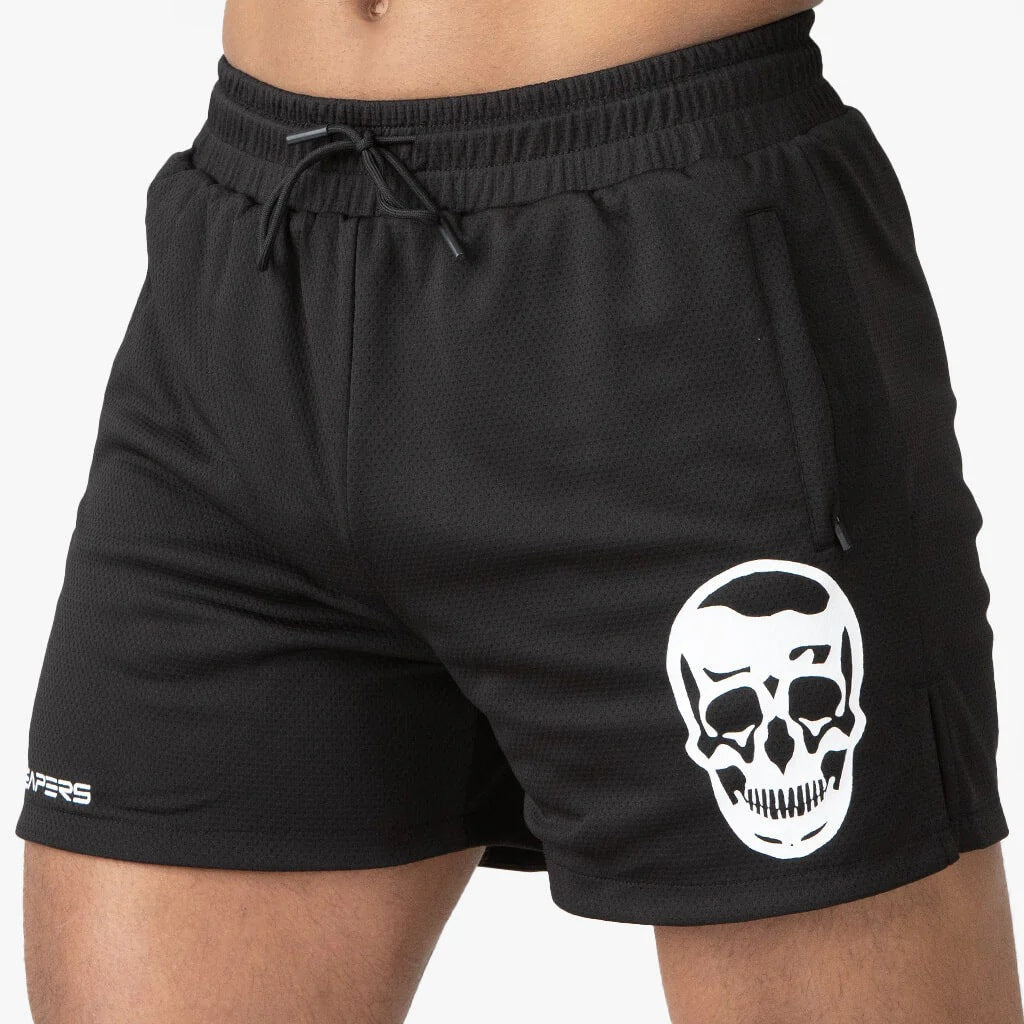 Men's Athletic Shorts Muscle Workout Training Mesh Breathable Slim Fit Below The Knee