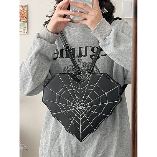 Sweet Girl Cool Hot Wind Love Bat Messenger Bag Personality Spider Web