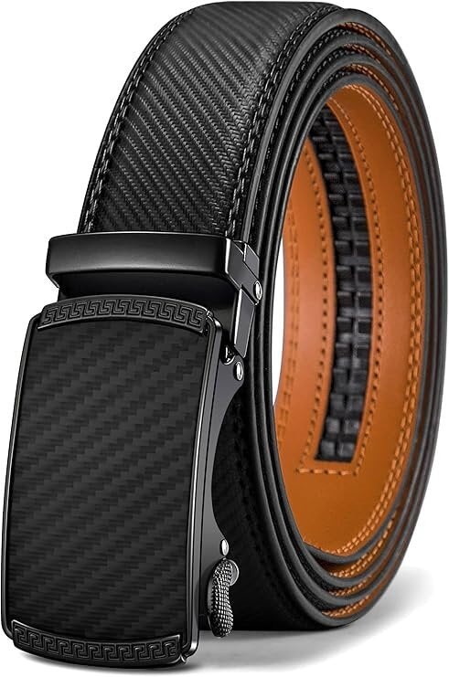 Men's Leather Belt Versatile Cowhide Automatic Buckle
