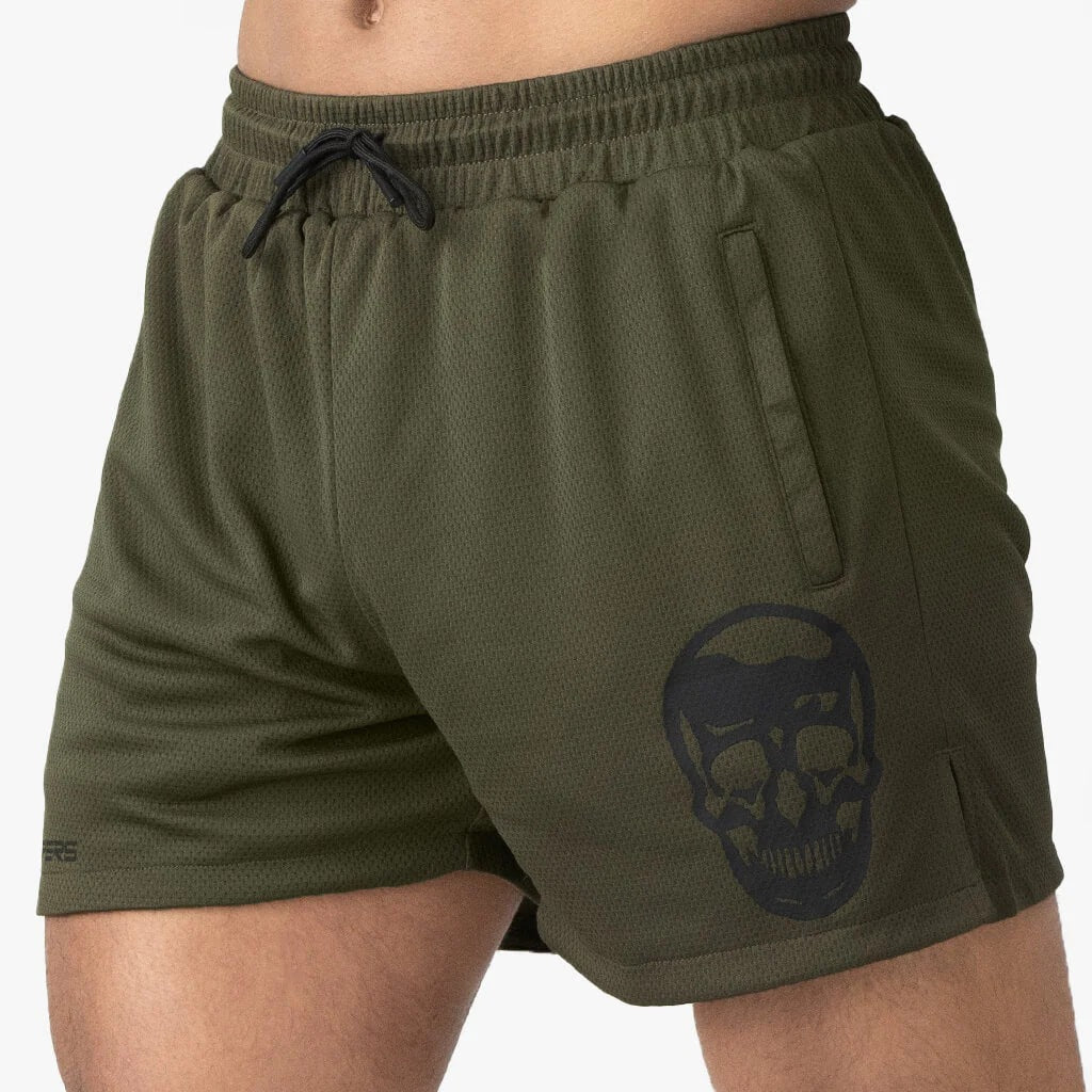Men's Athletic Shorts Muscle Workout Training Mesh Breathable Slim Fit Below The Knee