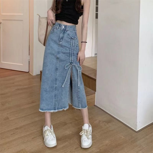 Denim Skirt Cotton Women's A- Line