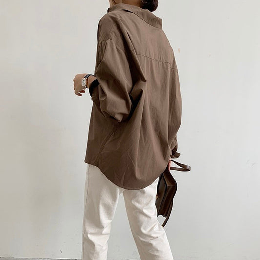 Early Autumn New Temperament Wild Button Loose Slimming Shirt