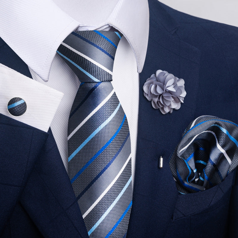 Men's Tie Suit Pocket Square Combo