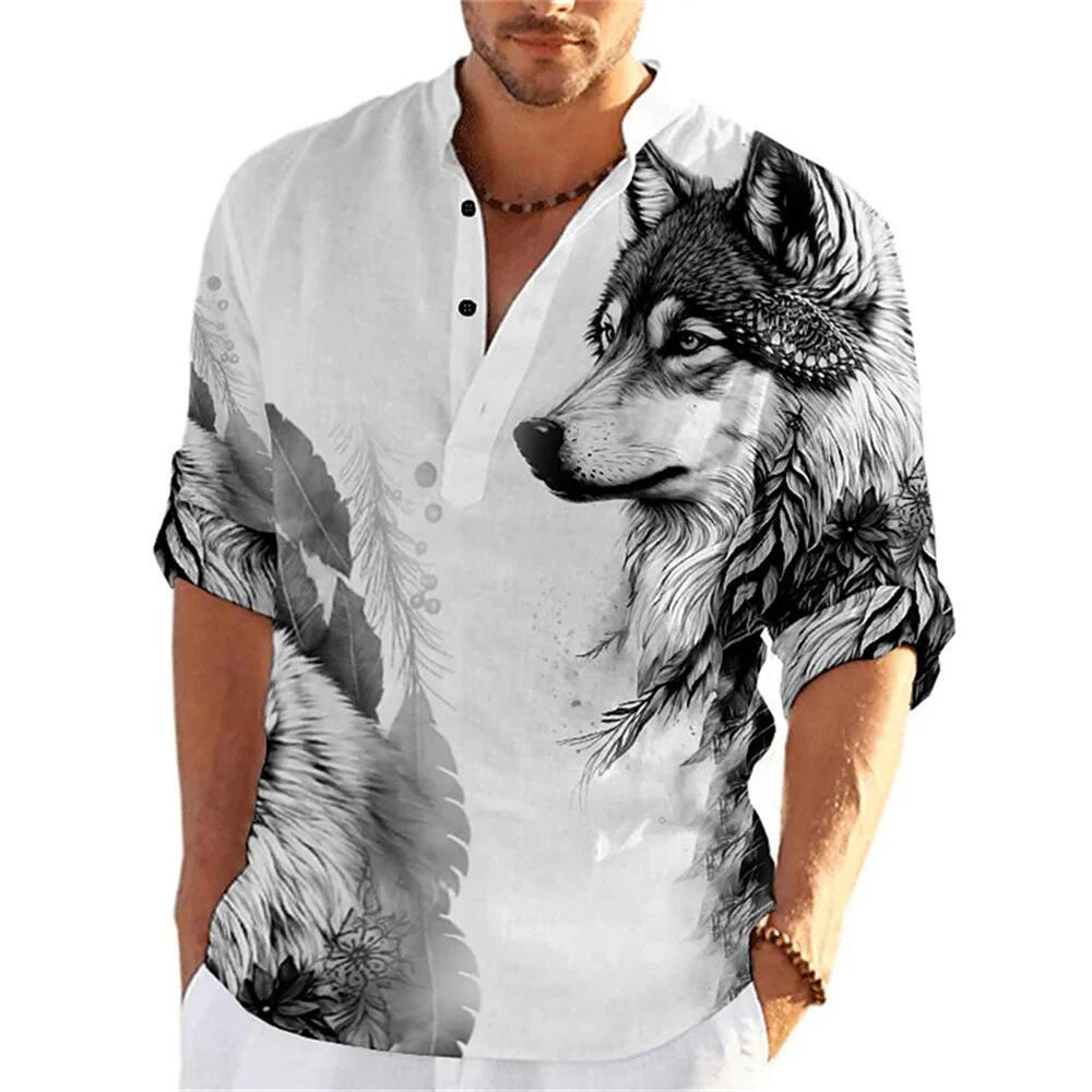 Men's Loose Casual 3D Printed Shirt Short Sleeved