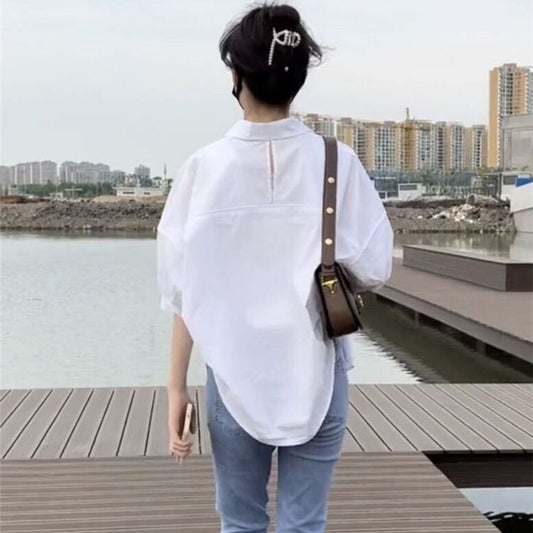 Fashion Personality Half Sleeve Women's Casual Shirt Top