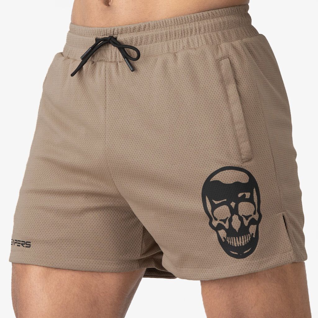 Men's Athletic Shorts Muscle Workout Training Mesh Breathable Slim Fit Below The Knee