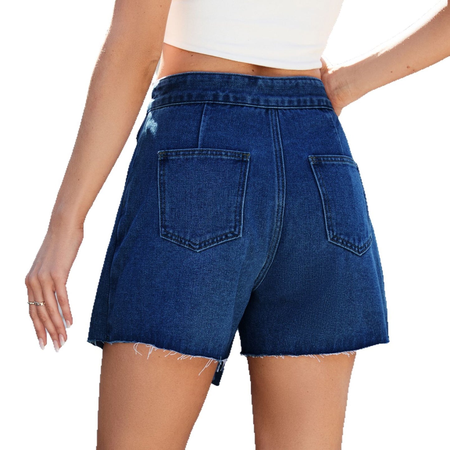 European And American Washed Casual Slimming Cut Edge Denim Skirted Leggings