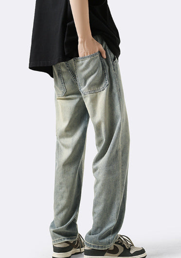 Ice Silk Loose Straight Jeans