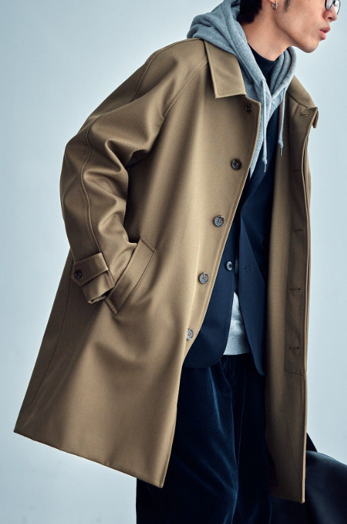 Wool Profile Trench Coat Raglan Sleeve