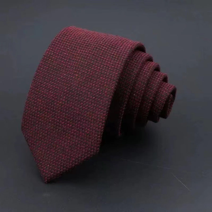 Men's Business Fashion Striped Solid Color Tie Cotton Formal Wear