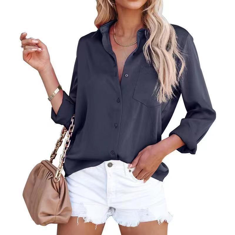 European And American Women's Clothing Spring Long Sleeve V-neck