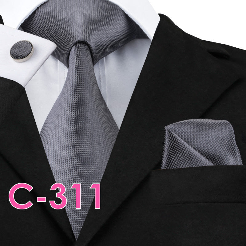 Solid Silk Mens Ties Neck Tie Set For Men