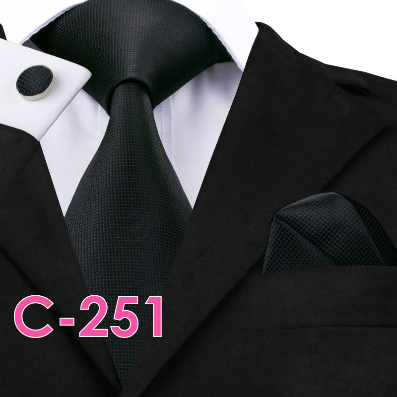 Solid Silk Mens Ties Neck Tie Set For Men