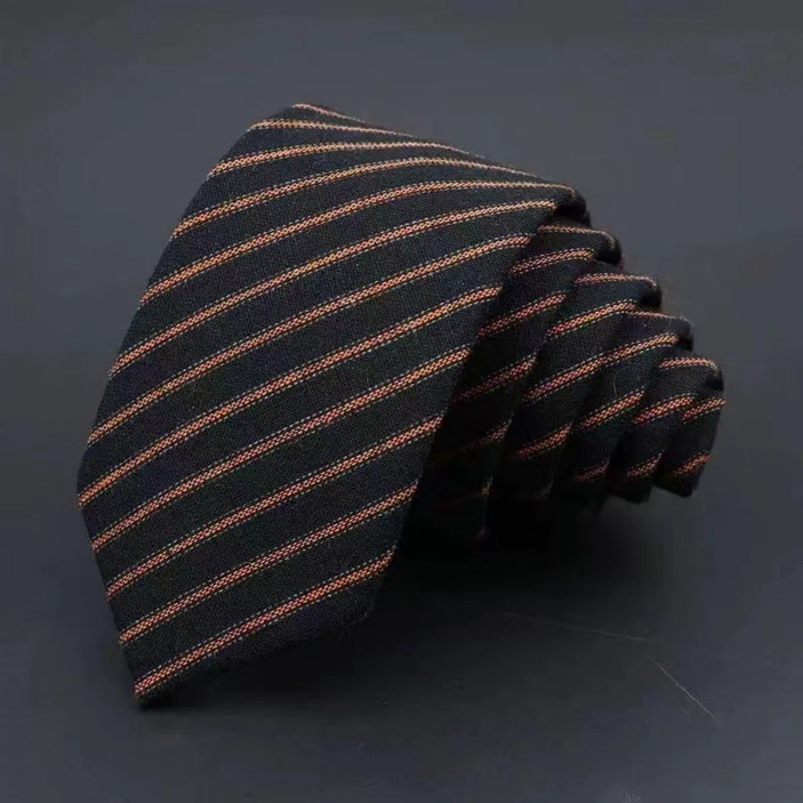 Men's Business Fashion Striped Solid Color Tie Cotton Formal Wear