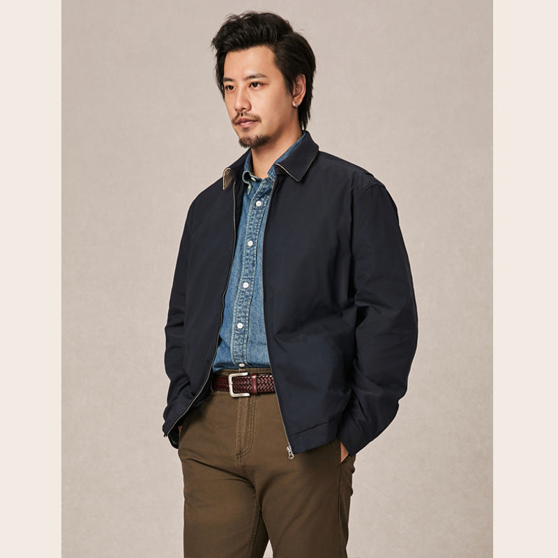 Spring Classic Lapel Contrast Color Sports Jacket