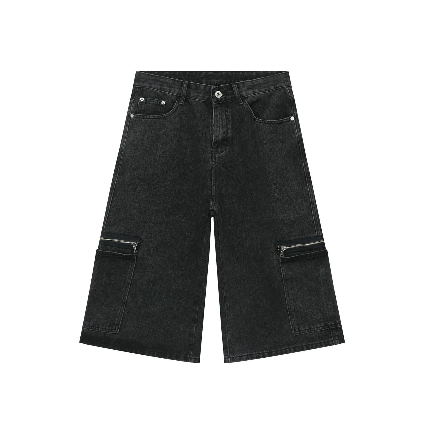 Workwear Denim Shorts New Loose Street Personalized Cropped Pants
