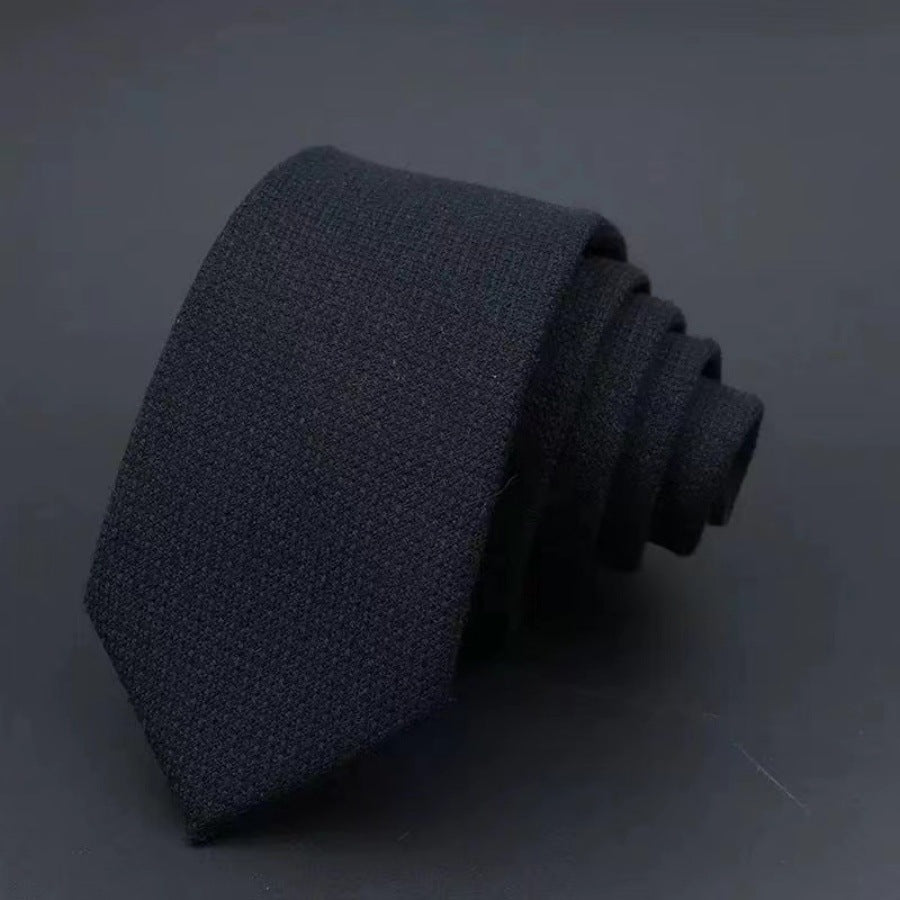 Men's Business Fashion Striped Solid Color Tie Cotton Formal Wear