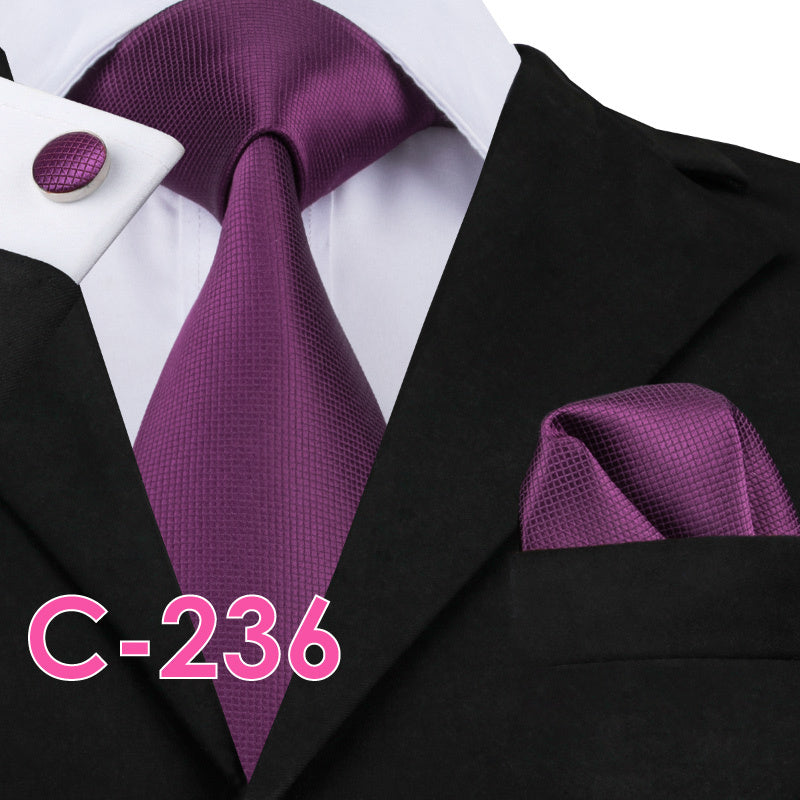 Solid Silk Mens Ties Neck Tie Set For Men