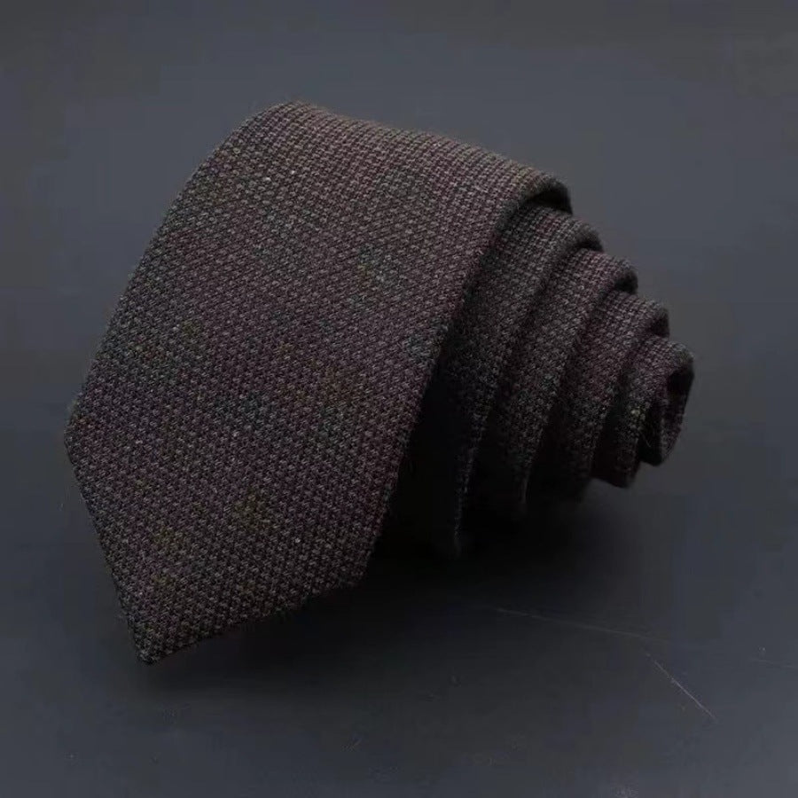 Men's Business Fashion Striped Solid Color Tie Cotton Formal Wear