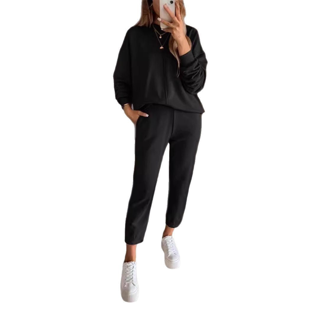 Loose Casual High Waist Ankle-tied Track Sweatpants Hoodie Coat Women