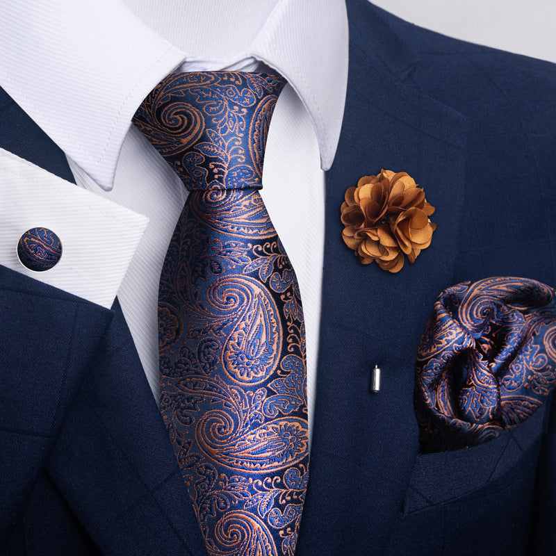Men's Tie Suit Pocket Square Combo
