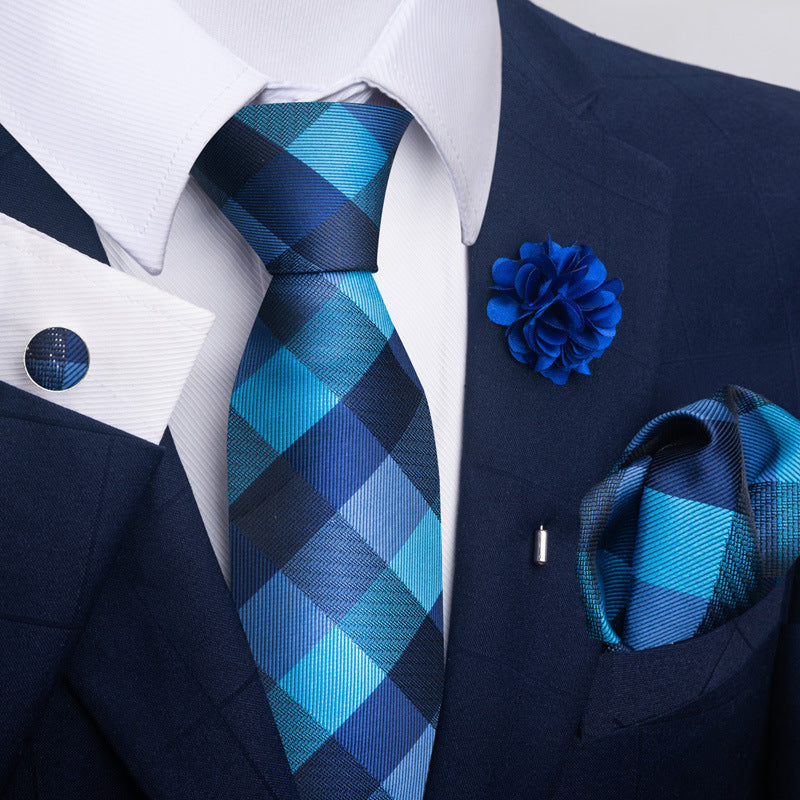Men's Tie Suit Pocket Square Combo