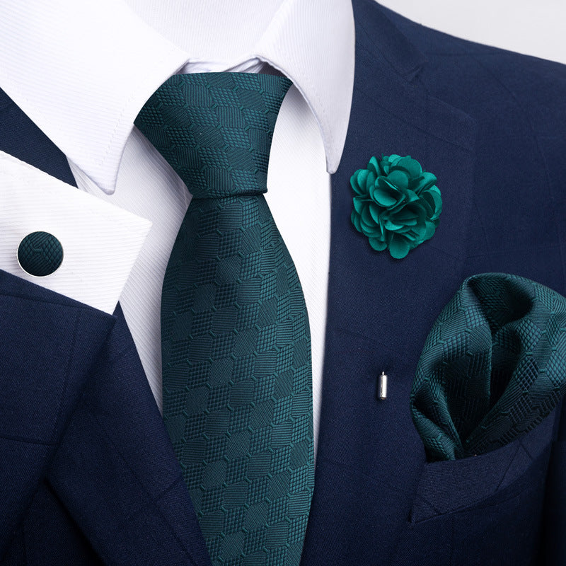 Men's Tie Suit Pocket Square Combo