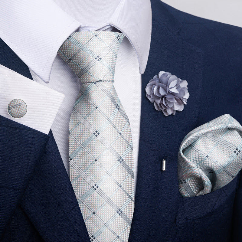 Men's Tie Suit Pocket Square Combo