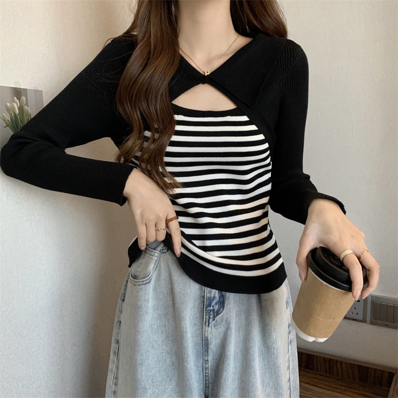 Niche Design Fake Two-piece Thin Top