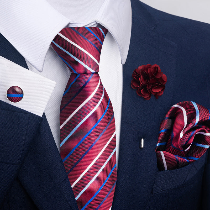 Men's Tie Suit Pocket Square Combo