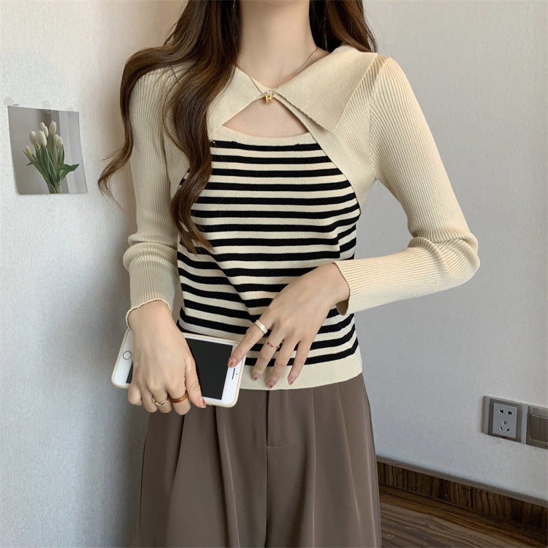 Niche Design Fake Two-piece Thin Top
