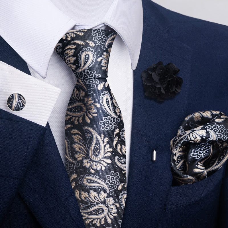 Men's Tie Suit Pocket Square Combo