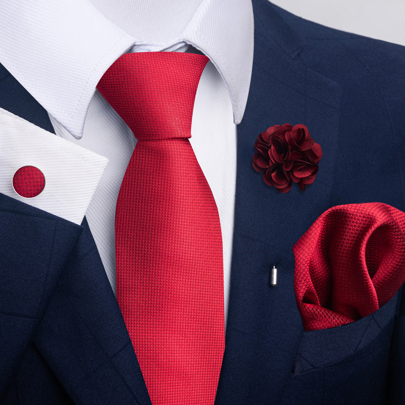 Men's Tie Suit Pocket Square Combo