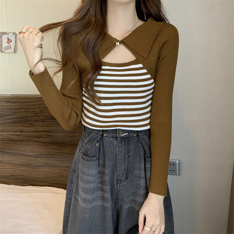 Niche Design Fake Two-piece Thin Top