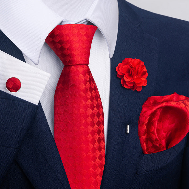 Men's Tie Suit Pocket Square Combo